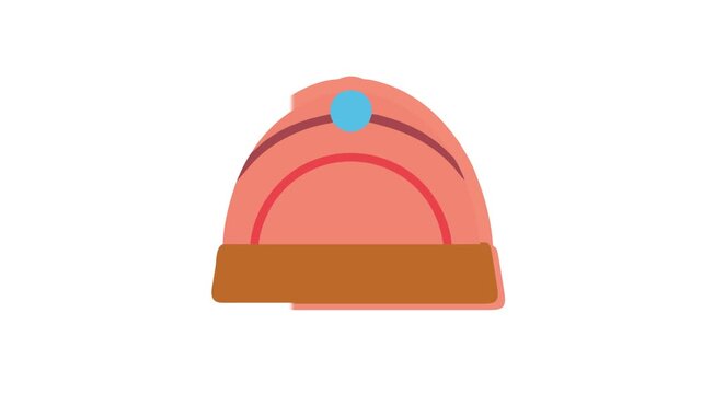 Simple flat design hat illustration on White Background