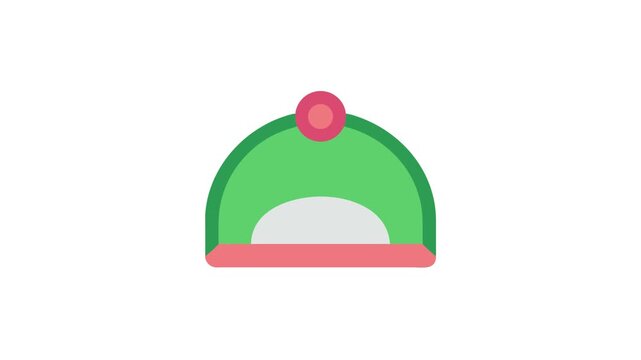 Stylized flat icon of a sunhat on White Background