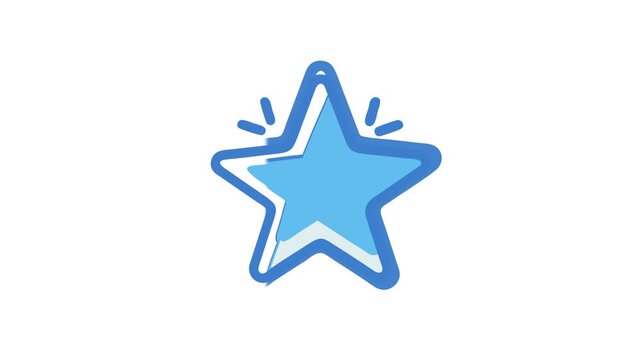 Stylized cartoon star with a thick outline on White
