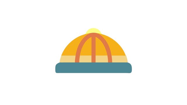 Stylized Winter Hat Illustration with Clean Geometric Shapes