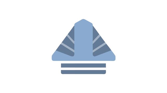 Abstract light blue geometric symbol icon on White Background