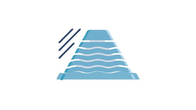 Stylized pyramid with wavy layers on a White Background