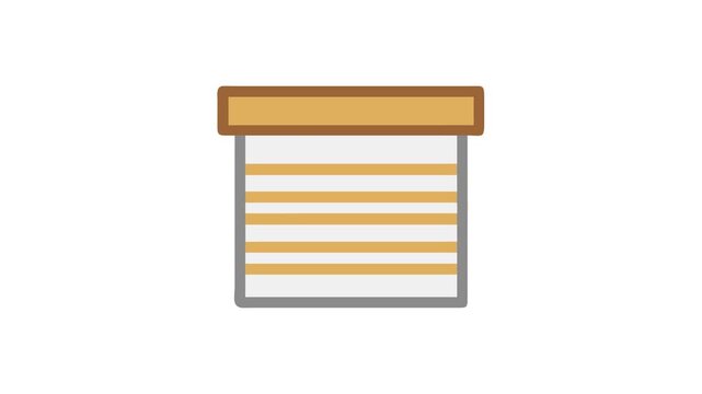 Organized storage box icon with stacked layers design