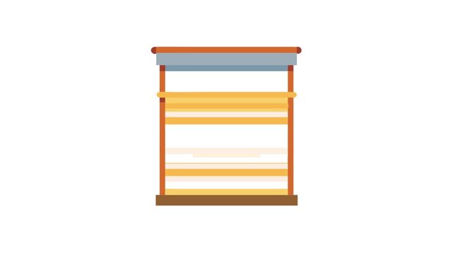 Flat design illustration of wooden blinds or window shutter