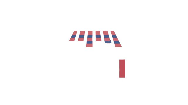 Flat illustration of table with striped pattern on White