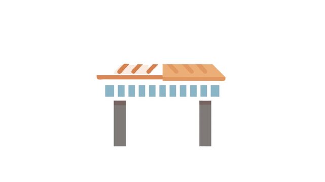 Small market stall structure with open design in flat style