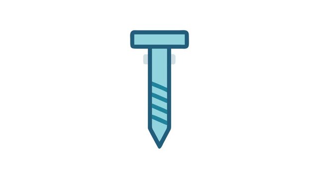 Light blue screw isolated on White Background illustration design