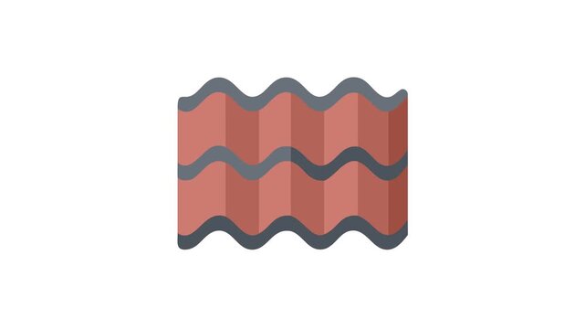 Abstract architectural roofing illustration with overlapping shapes and waves