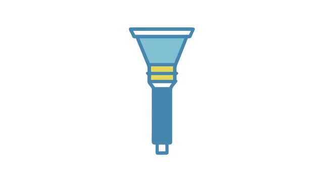 Stylized blue flashlight illustration against White Background
