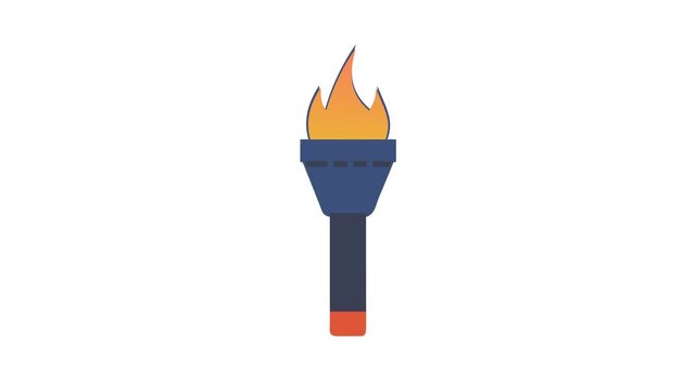 Isolated flat vector icon of a burning olympic torch