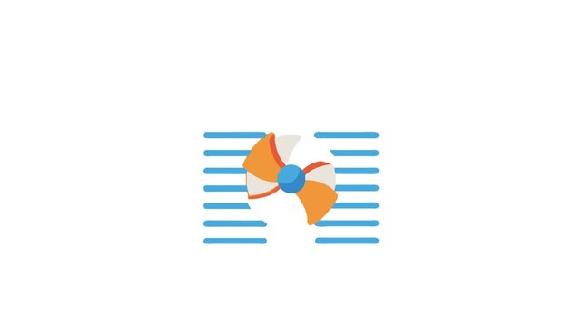 Colorful Graphic of Air Conditioning Unit with Fan