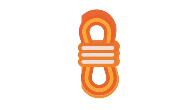 Organized climbing rope against White Background graphic design style