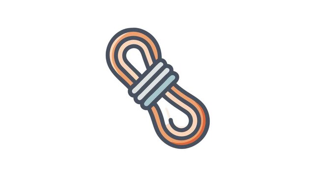 Illustration of neatly coiled climbing rope on White Background