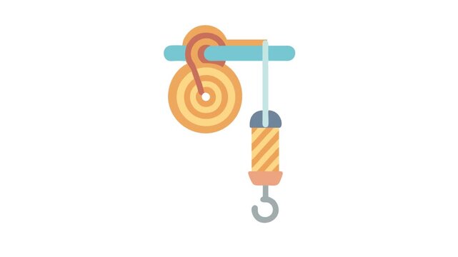 Flat vector pulley system with weight and hook design