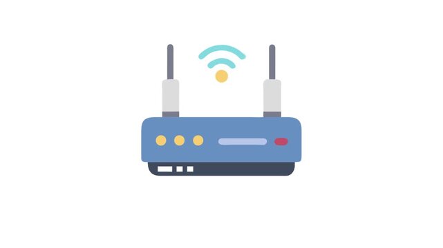 Stylized router icon illustration for internet connectivity themes