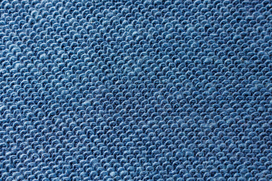 Blue loopback knit fabric texture reverse side sweatshirt material close up