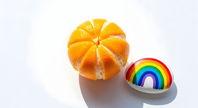 Orange on a white background
