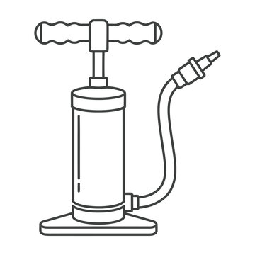 Manual air pump with hose and handle
