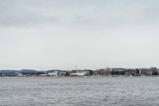 Oslo Fjord View Towards Astrup Fearnley Museum and Tjuvholmen Skyline