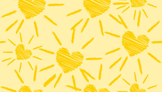 seamless pattern with yellow hearts