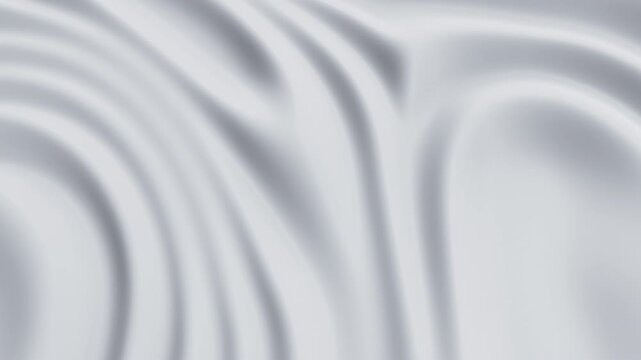 Abstract light reflective ripples on white surface. Milky water waves flow. Smooth satin crumples, distortions. Loop 3d render animation