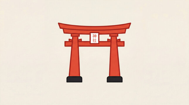 Red Torii Gate with Japanese Text