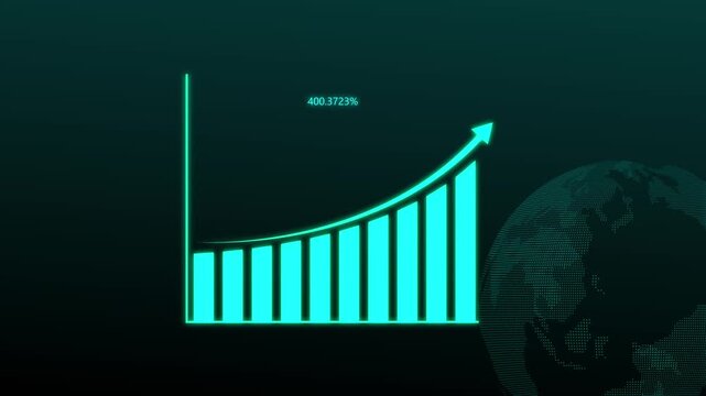 Financial bar graph clean digital visualization design for business systems. Financial bar graph growth concept for analytics scenes. Financial bar graph category element.