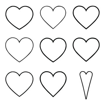  Open Heart Border Frame Clipart Set &ndash; Large Heart Shape Frame PNG SVG for Valentine Cards, Wedding Invitations & Romantic Designs