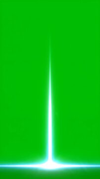 Green Screen Glowing Vertical Energy Beam Shooting Upwards with Bright Cyan Light