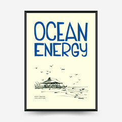 Obraz premium Minimal Ocean Poster Coastal Wall Art Printable Beach Decor