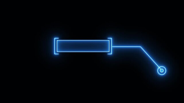 Futuristic blue Glow HUD Callout Animation &ndash; Digital Six-Pack Motion Graphics on Black Screen