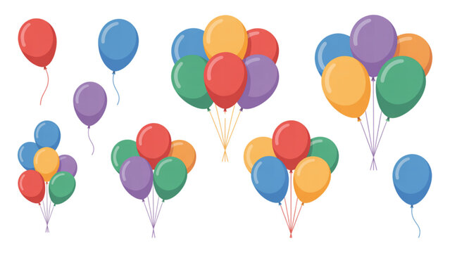 Colorful vector icons of toy trains with wheels and smoke puffs isolated on white background Vector