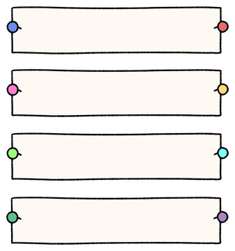 Minimalist memo boxes with colorful circle points for headers or lists