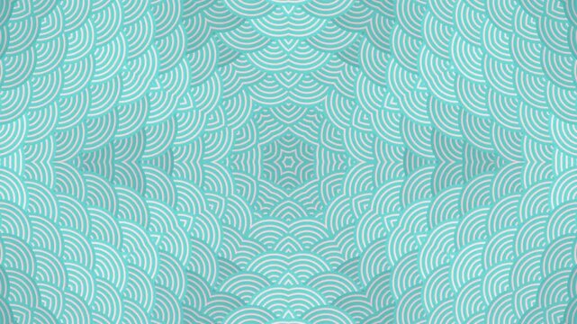 Elegant blue mandala pattern with radial symmetry and layered geometric curves. Seamless abstract background perfect for motion graphics, branding, and decorative visual design.