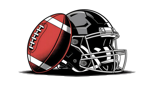 American Football Helmet Illustration
