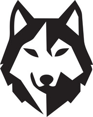 Symmetric husky wolf head icon for gaming and sports team. © Farzana Akter Munni