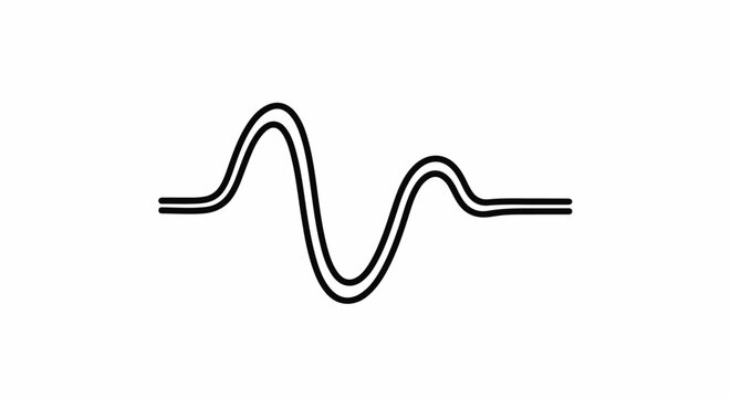 Black and white roller coaster track outline with two parallel lines