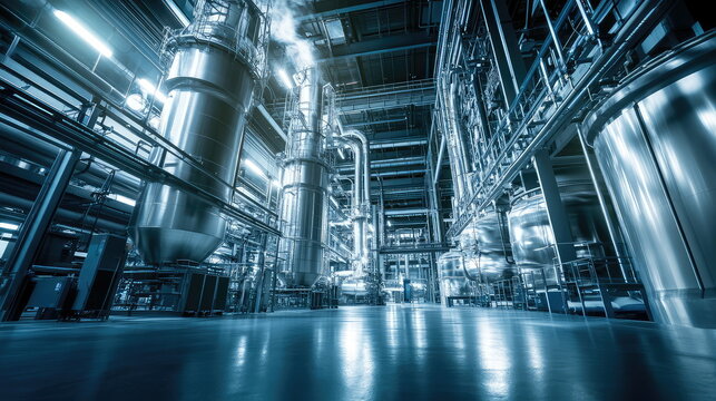 Industrial chemical plant producing modern technology equipment
