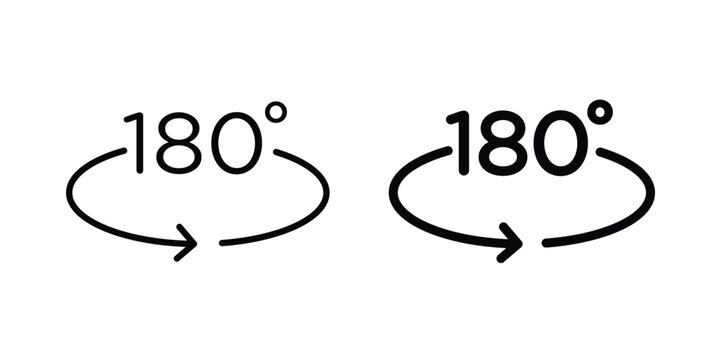 180 degrees icon - vector illustration eps10