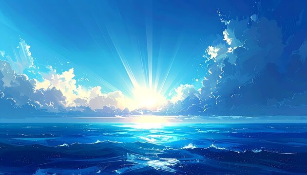 Radiant ocean sunrise