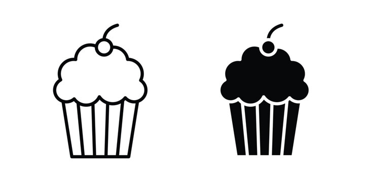 Cupcake icon - vector illustration eps10