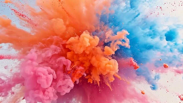 Colorful paint explosion in sky