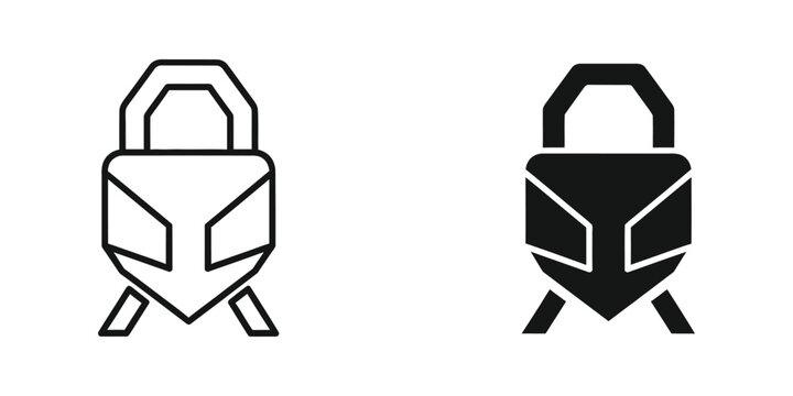 Contrast between an open and a closed padlock symbol in monochrome design