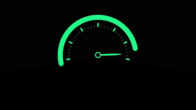 Animation Analogue Speedometer Modern 4K video in black background
