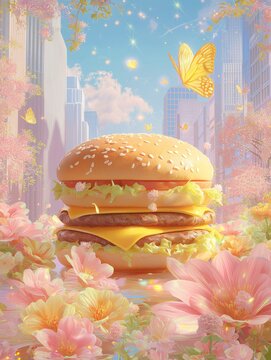 Big mac dreamy Y2K style surrealism
