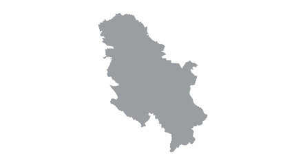 Fototapeta premium A grayscale silhouette depicts the geographical outline of serbia showcasing its borders and landmass high quality professional detailed
