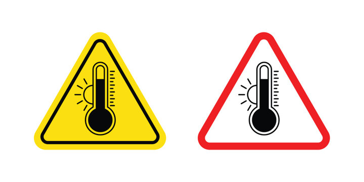 High temperature warning sign - vector illustration eps10