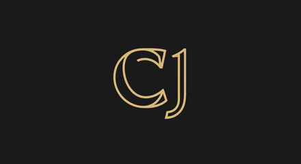 Fototapeta premium Elegant CJ Monogram Logo Design.