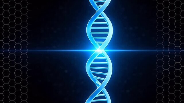 Blue DNA double helix structure