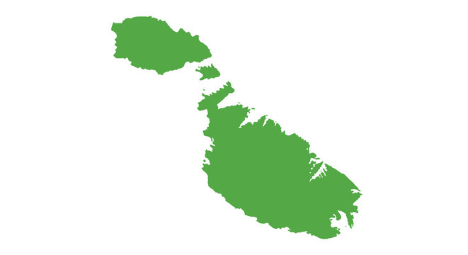 A vibrant green silhouette depicts the island nation of malta showcasing its unique geographical shape high quality professional